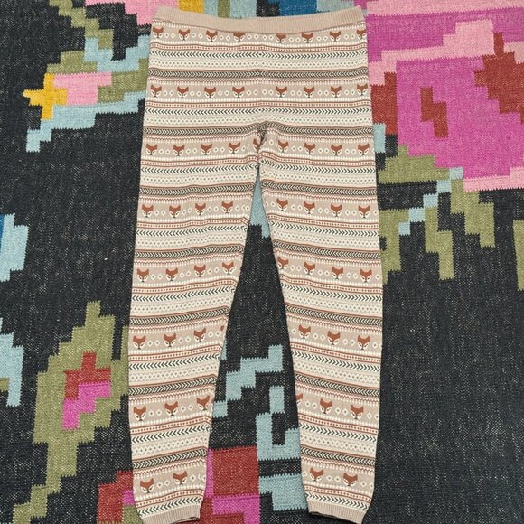 Mossimo Supply Co. Fair Isle Style Sweater Leggings, Beige/Brown Fox, XL - Picture 1 of 10